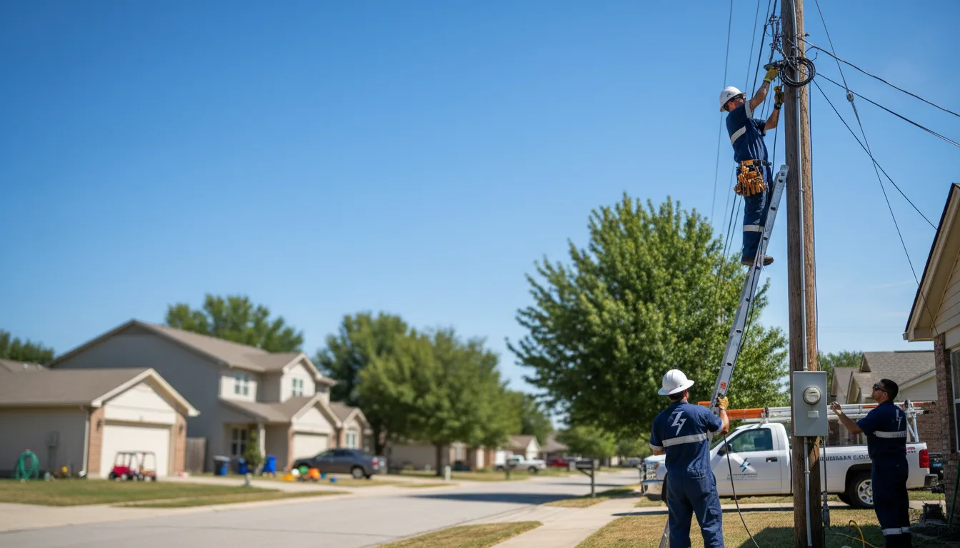 Residential electrician providing installation services in Garwood, TX